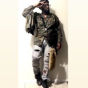 Camo fringed jacket